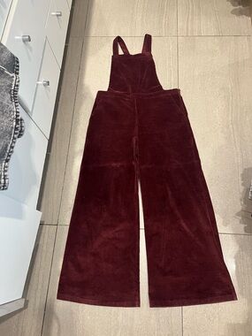 Xhilaration Corduroy Wide-Leg Overalls in Wine